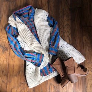 Land’s End Plaid popover Dress shirt -size 12